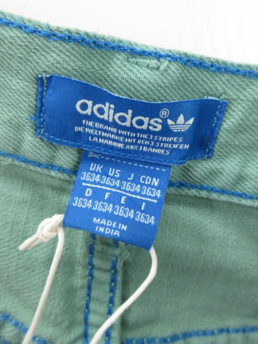 Adidas Jeans 36X31 Originals Slim Fit Straight Button Fly Denim NEW